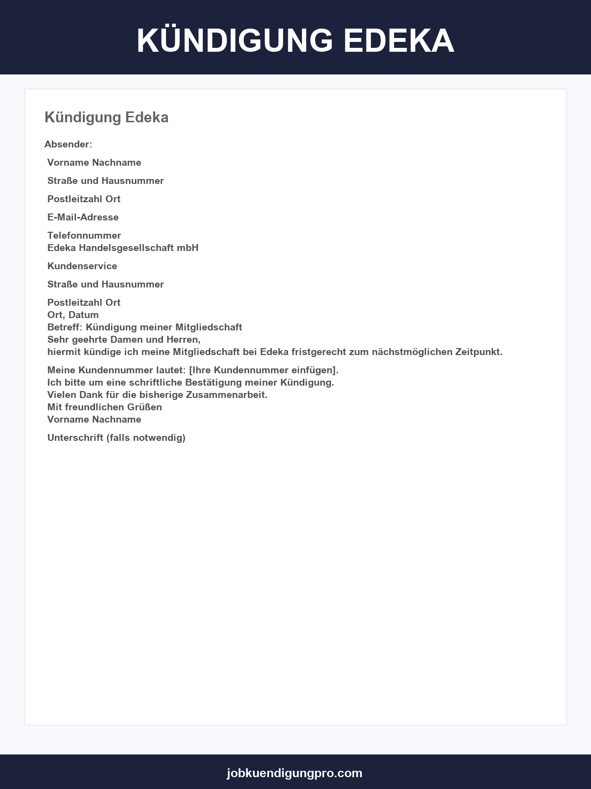 Kündigung Edeka Vorlage
