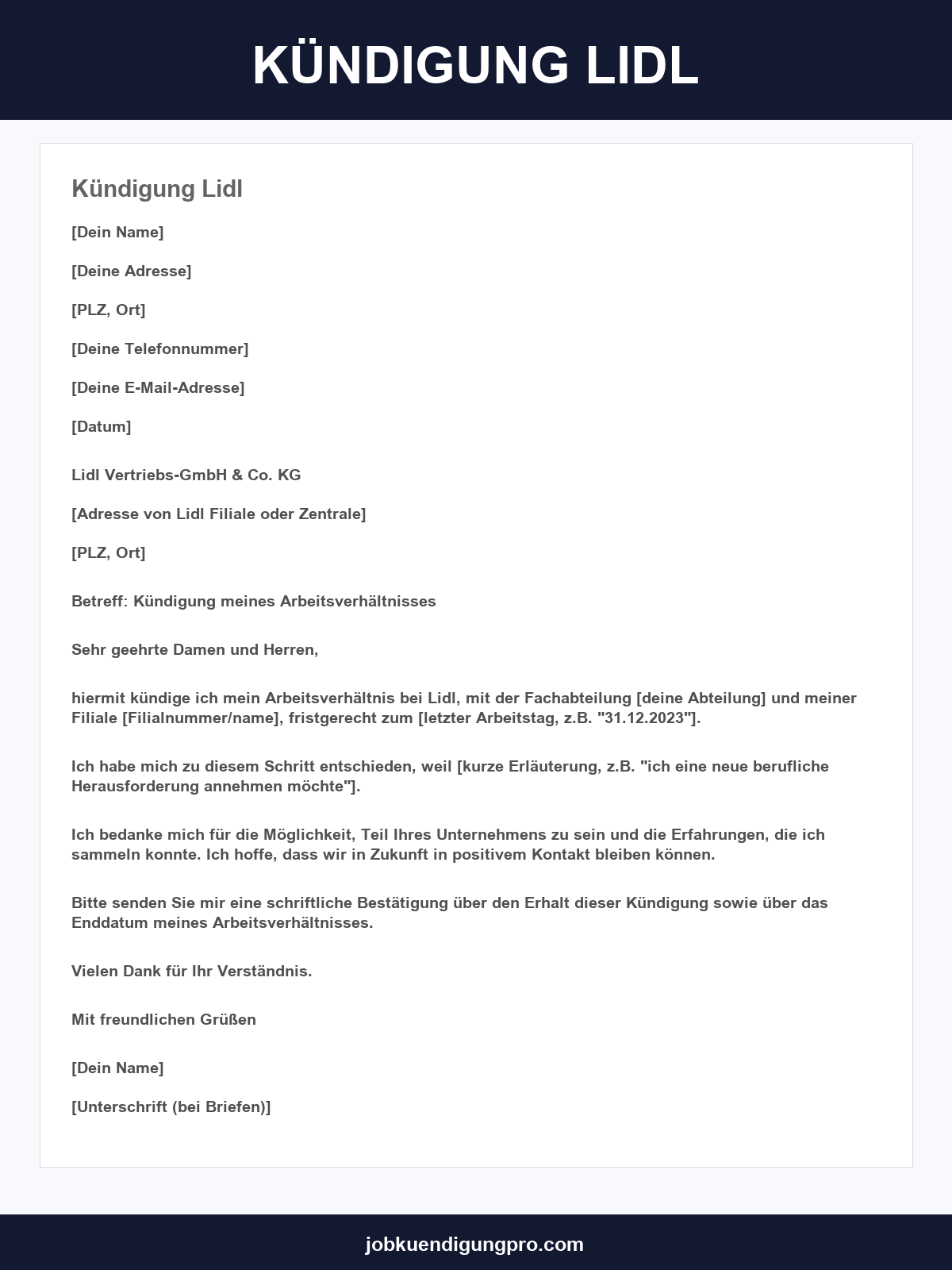 Kündigung Lidl