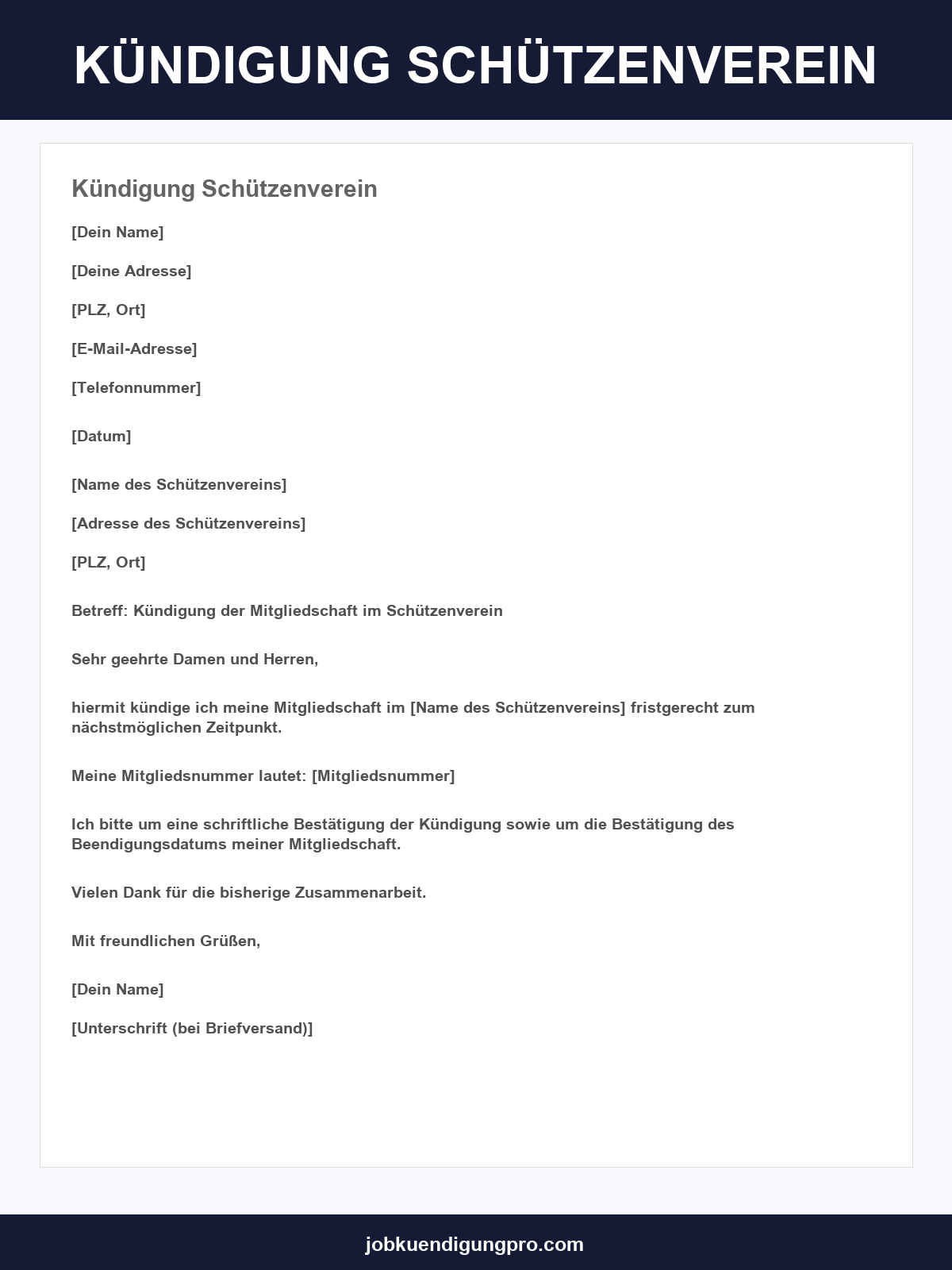 Kündigung Schützenverein
