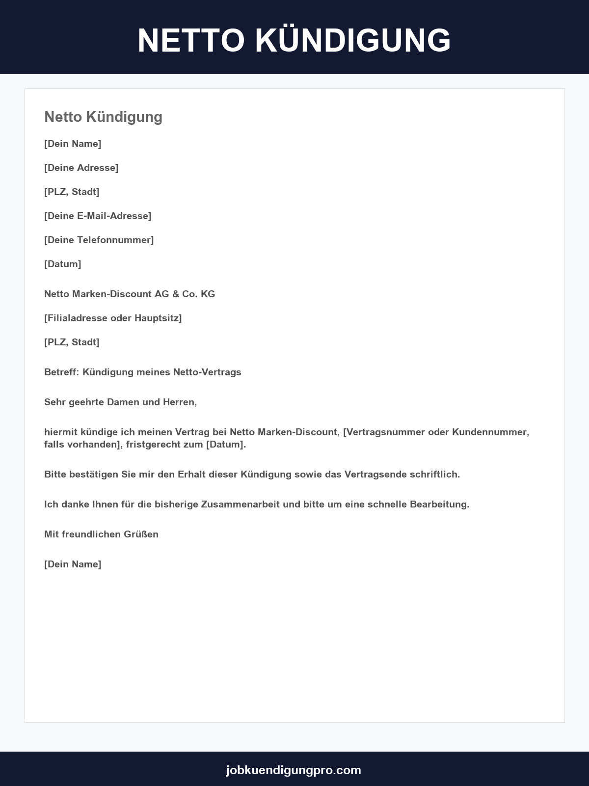 Netto Kündigung