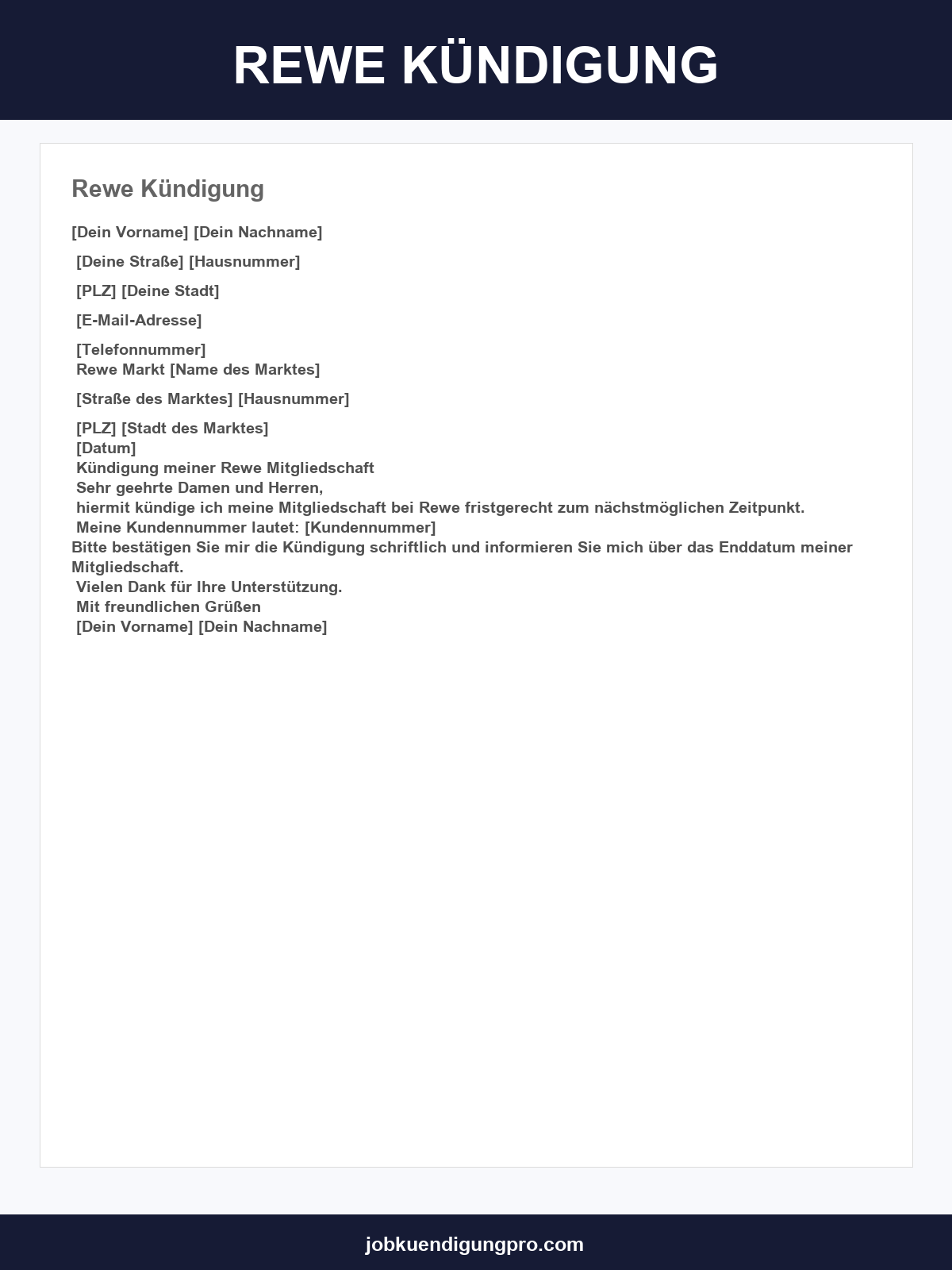Rewe Kündigung Vorlage